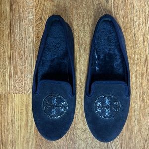 Tory Burch Navy Blue Loafers